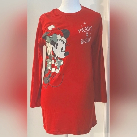 Disney Womens Long Sleeve Christmas Tunic Dress Large (10-12) NWOT - Picture 1 of 8